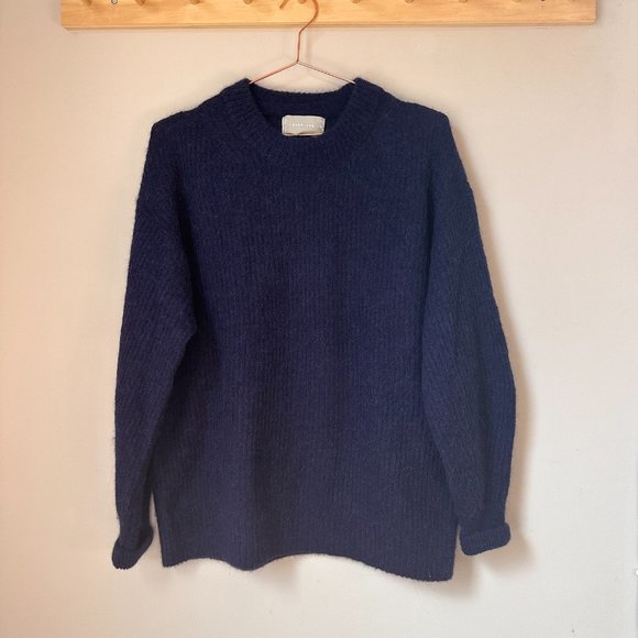 Everlane The Alpaca Crew - Heathered Cobalt - Picture 2 of 10